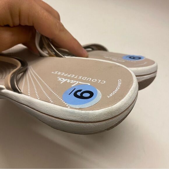 Clarks cloudsteppers comfort slip on sandal flip-flops Breeze Coral 9 NEW - Picture 4 of 6